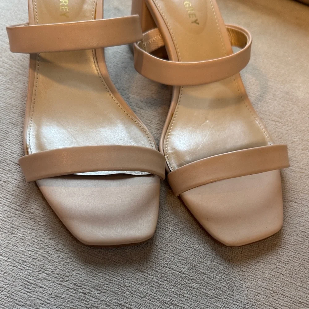 Birdy Grey Nude Block Heel Sandals - Picture 4 of 8